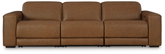 Furniture City Houma - Ashley Furniture - Magic Man 3-Piece Power Reclining Sectional Sofa - 3-Piece Power Reclining Sectional Sofa / Caramel - PCU10700S9