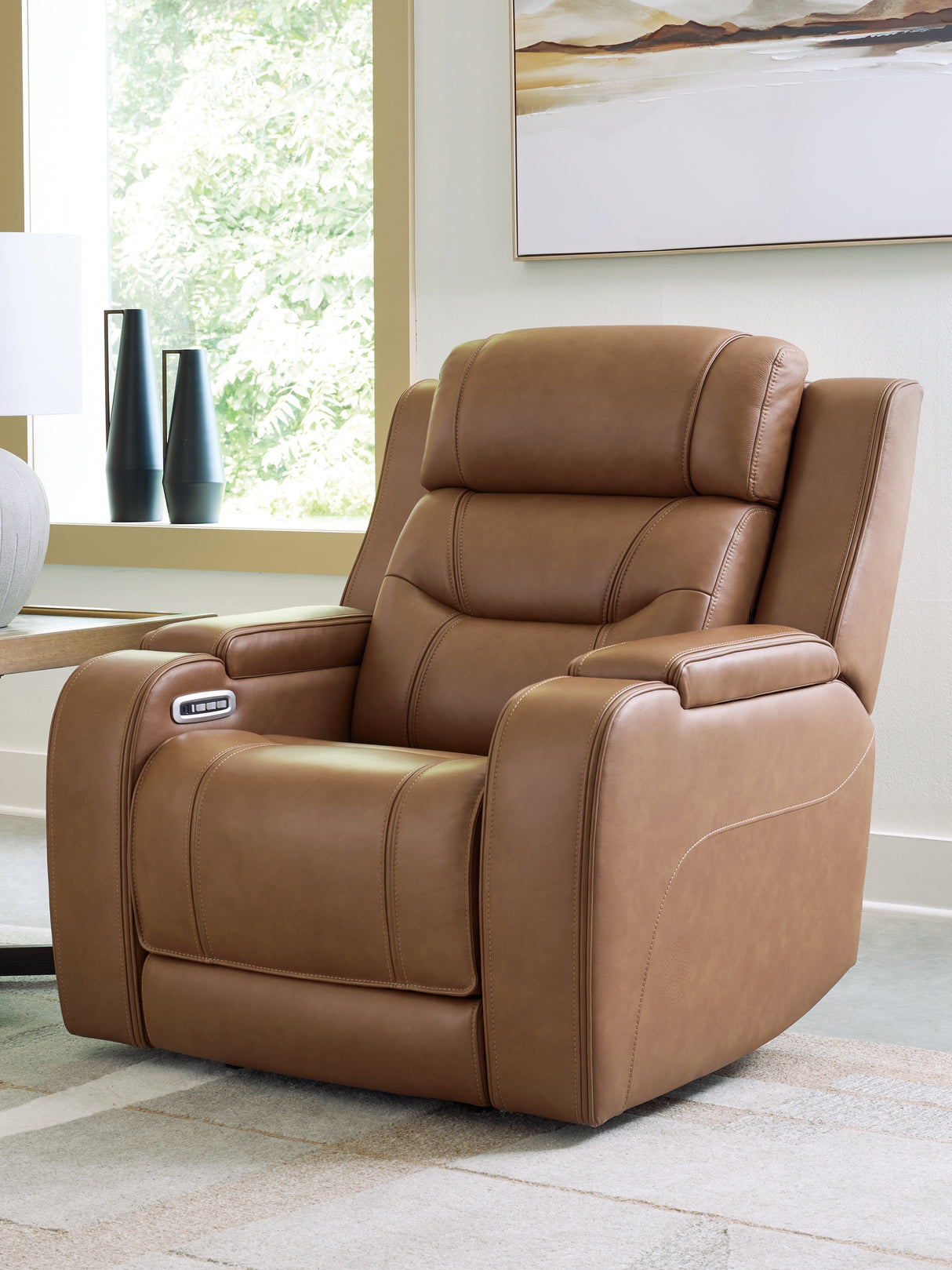 Furniture City Houma - Ashley Furniture - Knightington Living Room - Power Recliner w/Audio Seating / Caramel - PCU1160013A