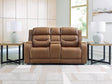 Furniture City Houma - Ashley Furniture - Knightington Power Reclining Loveseat with Audio Seating - PWR REC Love w/Audio Seating / Caramel - PCU1160018A