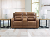 Furniture City Houma - Ashley Furniture - Knightington Living Room - PWR REC Love w/Audio Seating / Caramel - PCU1160018A