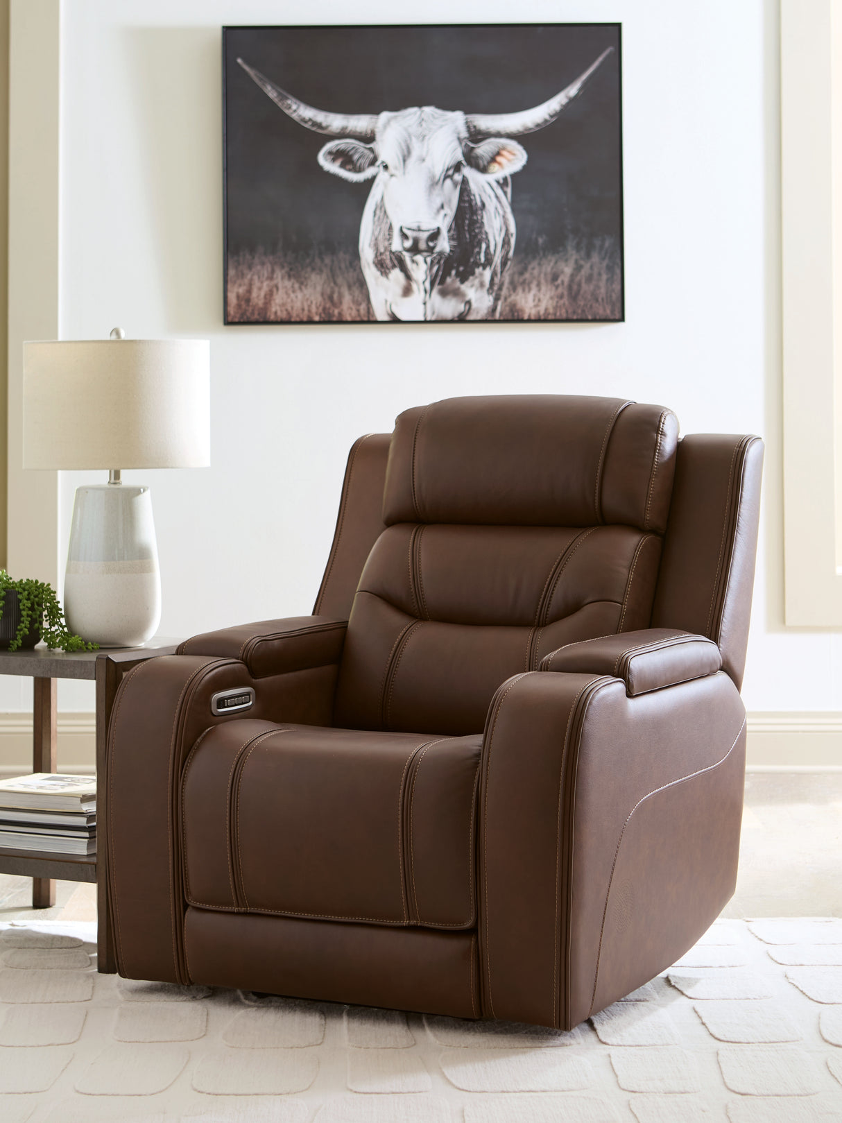 Furniture City Houma - Ashley Furniture - Knightington Living Room - Power Recliner w/Audio Seating / Brown - PCU1160213A
