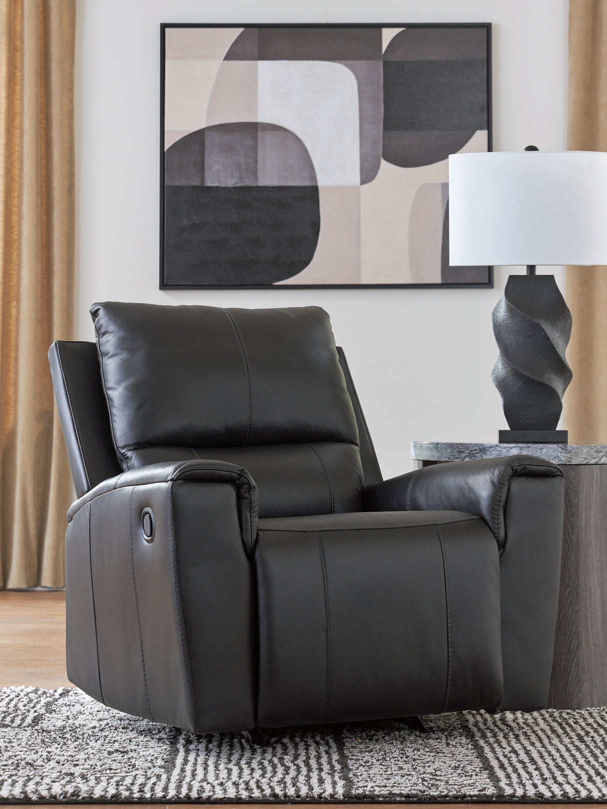 Furniture City Houma - Ashley Furniture - Glossmore Living Room - Rocker Recliner / Black - PCU1170025