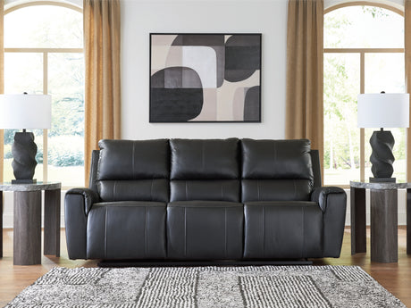 Furniture City Houma - Ashley Furniture - Glossmore Living Room - DBL Rec Loveseat w/Console / Black - PCU1170094