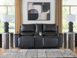 Furniture City Houma - Ashley Furniture - Glossmore Reclining Loveseat with Console - DBL Rec Loveseat w/Console / Black - PCU1170094