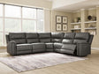 Furniture City Houma - Ashley Furniture - Bleckley 5-Piece Power Reclining Sectional - 5-Piece Power Reclining Sectional / Espresso - PCU12001S4