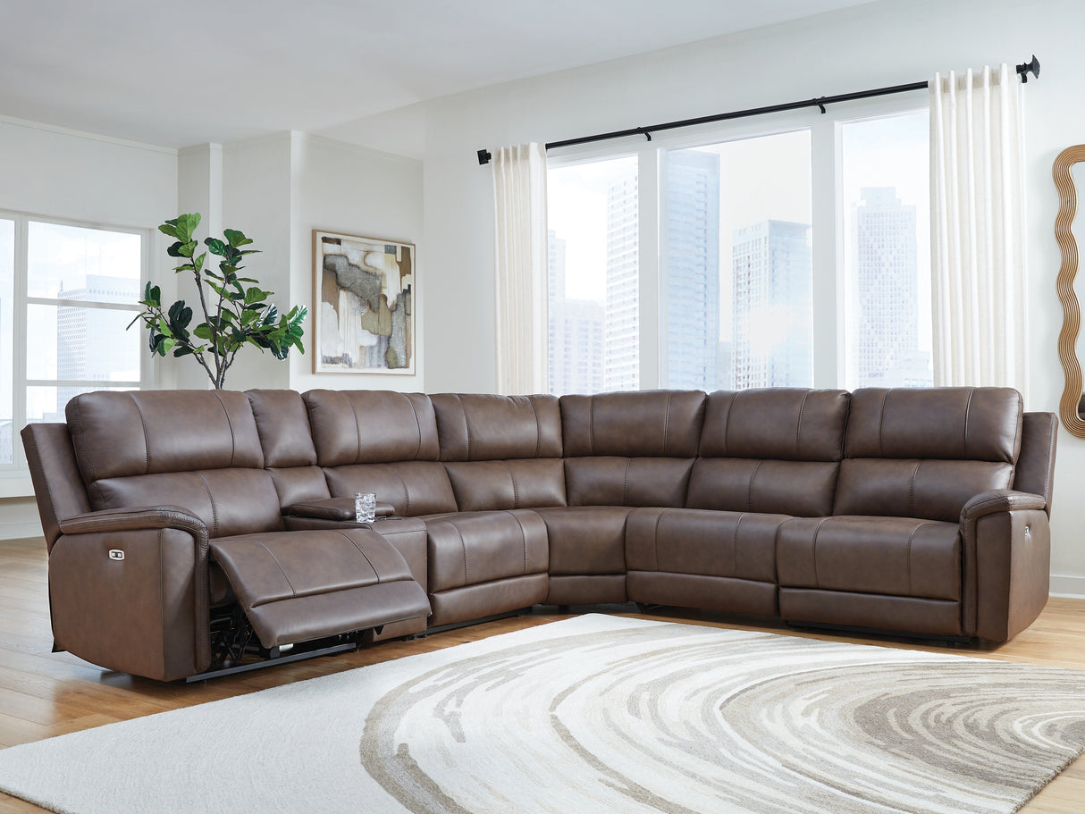 Furniture City Houma - Ashley Furniture - Bleckley Sectional - 6-Piece Power Reclining Sectional / Espresso - PCU12001S5