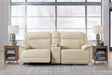 Furniture City Houma - Ashley Furniture - Double Deal 3-Piece Power Reclining Loveseat Sectional with Console - 3-Piece Power Reclining Loveseat Sectional with Console / Almond - U13001S4
