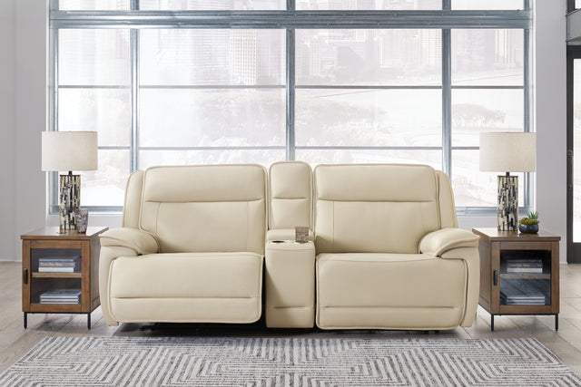 Furniture City Houma - Ashley Furniture - Double Deal 3-Piece Power Reclining Loveseat Sectional with Console - 3-Piece Power Reclining Loveseat Sectional with Console / Almond - U13001S4