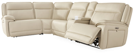Furniture City Houma - Ashley Furniture - Double Deal 5-Piece Reclining Sectional with Console - 5-Piece Reclining Sectional with Console / Almond - U13001S8