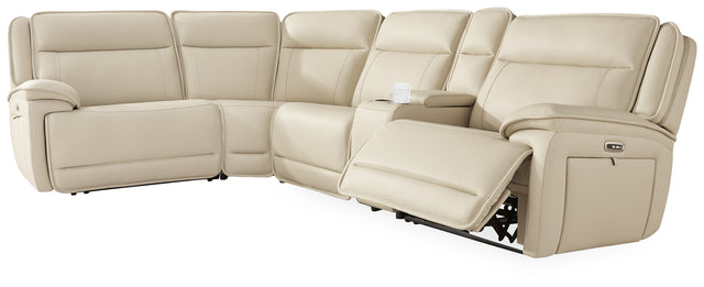 Furniture City Houma - Ashley Furniture - Double Deal 5-Piece Reclining Sectional with Console - 5-Piece Reclining Sectional with Console / Almond - U13001S8