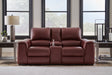 Furniture City Houma - Ashley Furniture - Alessandro Power Reclining Loveseat with Console - PWR REC Loveseat/CON/ADJ HDRST / Walnut - U2550218