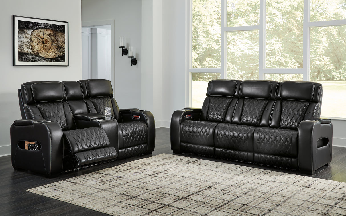 Furniture City Houma - Ashley Furniture - Boyington Power Reclining Sofa and Loveseat - Power Reclining Sofa and Loveseat / Black - U27106U1
