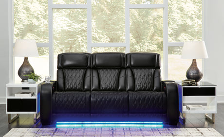 Furniture City Houma - Ashley Furniture - Boyington Power Reclining Sofa - PWR REC Sofa with ADJ Headrest / Black - U2710615