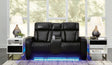 Furniture City Houma - Ashley Furniture - Boyington Power Reclining Loveseat with Console - PWR REC Loveseat/CON/ADJ HDRST / Black - U2710618