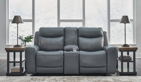 Furniture City Houma - Ashley Furniture - Mindanao Power Reclining Loveseat with Console - PWR REC Loveseat/CON/ADJ HDRST / Coconut - U5950518