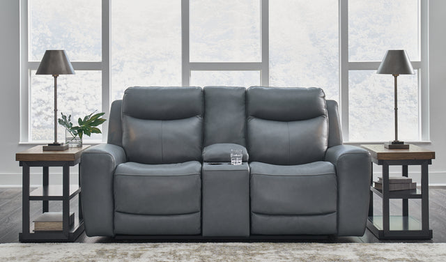 Furniture City Houma - Ashley Furniture - Mindanao Power Reclining Loveseat with Console - PWR REC Loveseat/CON/ADJ HDRST / Coconut - U5950518