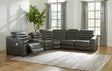 Furniture City Houma - Ashley Furniture - Center Line 6-Piece Power Reclining Sectional - 6-Piece Power Reclining Sectional / Dark Gray - U63404S4