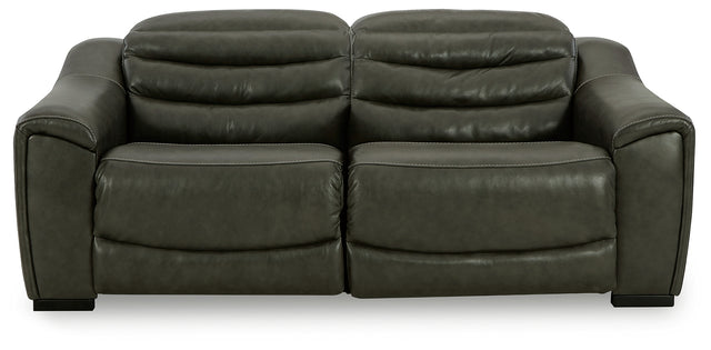 Furniture City Houma - Ashley Furniture - Center Line 2-Piece Power Reclining Sectional Loveseat - 2-Piece Power Reclining Sectional Loveseat / Dark Gray - U63404S1