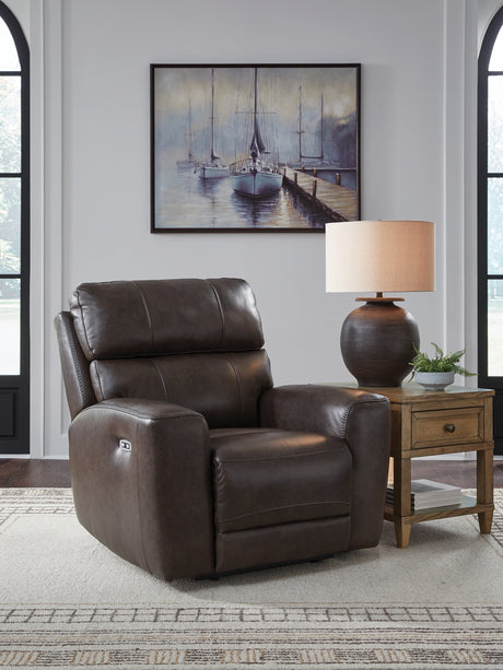 Furniture City Houma - Ashley Furniture - Crossplex Power Recliner - PWR Recliner/ADJ Headrest / Smoke - PCU6450613