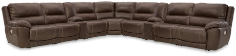 Furniture City Houma - Ashley Furniture - Dunleith 9-Piece Power Reclining Sectional - 9-piece Power Reclining Sectional / Chocolate - U71604S10