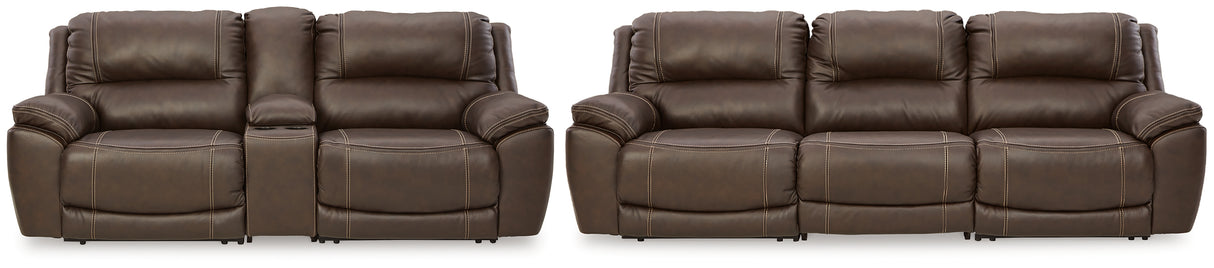 Furniture City Houma - Ashley Furniture - Dunleith 3-Piece Reclining Sofa and 3-Piece Loveseat with Console - 3-Piece Reclining Sofa and 3-Piece Loveseat with Console - U71604U1