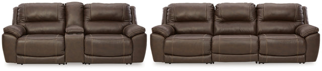 Furniture City Houma - Ashley Furniture - Dunleith 3-Piece Reclining Sofa and 3-Piece Loveseat with Console - 3-Piece Reclining Sofa and 3-Piece Loveseat with Console - U71604U1