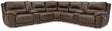 Furniture City Houma - Ashley Furniture - Dunleith 7-Piece Power Reclining Sectional - 7-Piece Power Reclining Sectional / Chocolate - U71604S7