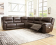 Furniture City Houma - Ashley Furniture - Dunleith 5-Piece Power Reclining Sectional - 5-Piece Power Reclining Sectional / Chocolate - U71604S1