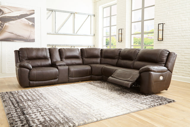 Furniture City Houma - Ashley Furniture - Dunleith 6-Piece Power Reclining Sectional - 6-Piece Power Reclining Sectional / Chocolate - U71604S2