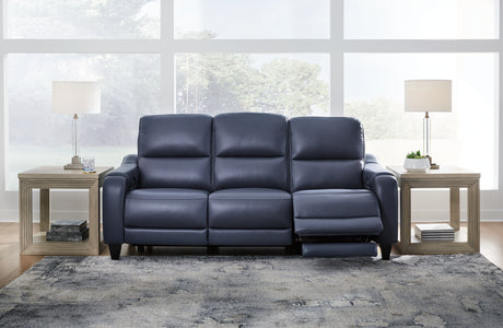 Furniture City Houma - Ashley Furniture - Mercomatic Power Reclining Sofa - PWR REC Sofa with ADJ Headrest / Ocean - U7531115