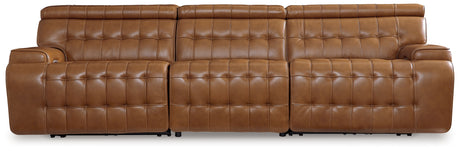 Furniture City Houma - Ashley Furniture - Temmpton 3-Piece Power Reclining Sectional Sofa - 3-Piece Power Reclining Sectional Sofa / Chocolate - U92708S3