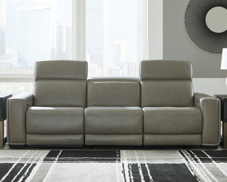 Furniture City Houma - Ashley Furniture - Correze 3-Piece Power Reclining Sectional Sofa - 3-Piece Power Reclining Sectional Sofa / Gray - U94202S2