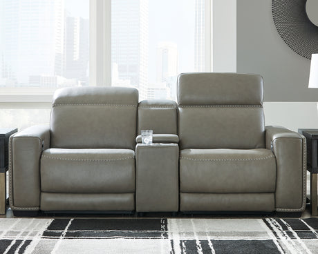 Furniture City Houma - Ashley Furniture - Correze 3-Piece Power Reclining Sectional Loveseat - 3-Piece Power Reclining Sectional Loveseat / Gray - U94202S3