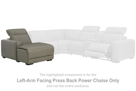 Furniture City Houma - Ashley Furniture - Correze Left-Arm Facing Power Reclining Back Chaise - LAF PWR Reclining Back Chaise / Gray - U9420279