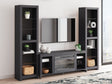 Furniture City Houma - Ashley Furniture - Cayberry 3-Piece Entertainment Center with Electric Fireplace - 3-Piece Entertainment Center with Electric Fireplace / Black - W2721W2
