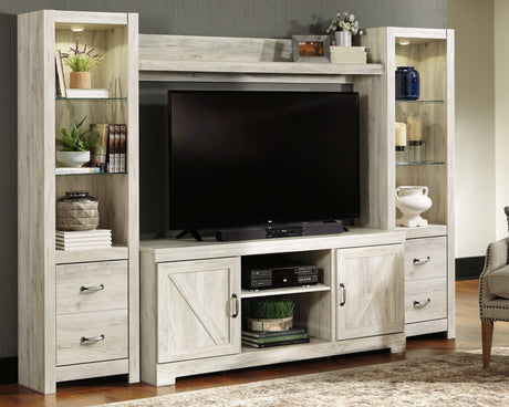 Furniture City Houma - Ashley Furniture - Bellaby 4-Piece Entertainment Center - 4-Piece Entertainment Center / Whitewash - W331W2