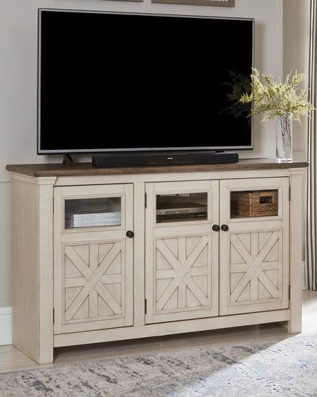 Furniture City Houma - Ashley Furniture - Bolanburg 60" TV Stand - 60" / White/Weathered Gray - W647-38