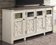 Furniture City Houma - Ashley Furniture - Bolanburg 74" TV Stand - 74" / White/Weathered Gray - W647-60