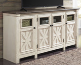 Furniture City Houma - Ashley Furniture - Bolanburg 74" TV Stand - 74" / White/Weathered Gray - W647-60