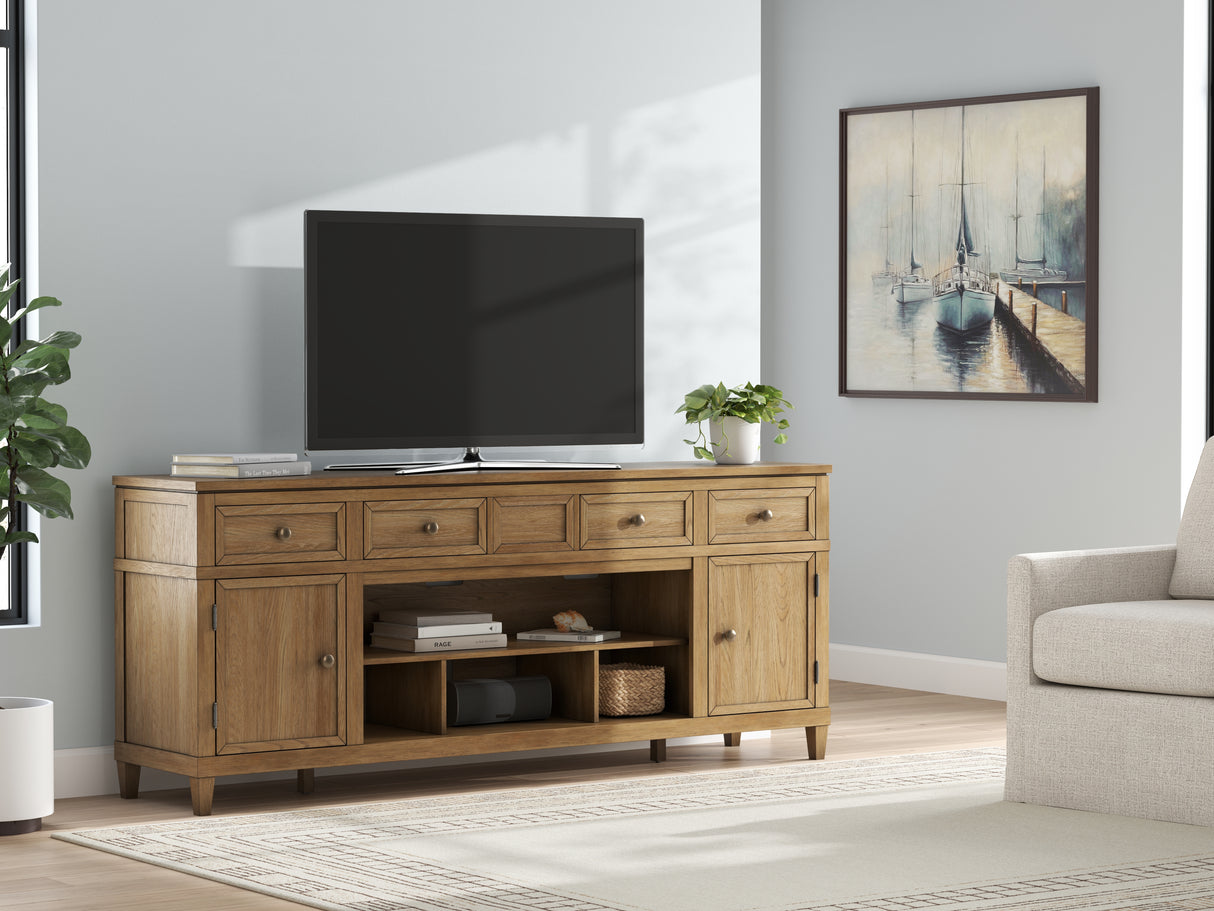 Furniture City Houma - Ashley Furniture - Sharlance 81" TV Stand - 81" / Light Brown - W655-68