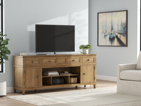 Furniture City Houma - Ashley Furniture - Sharlance 81" TV Stand - 81" / Light Brown - W655-68