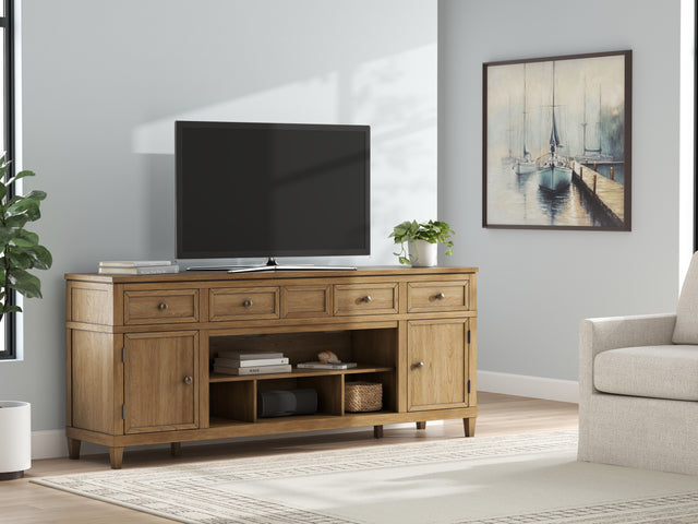 Furniture City Houma - Ashley Furniture - Sharlance 81" TV Stand - 81" / Light Brown - W655-68
