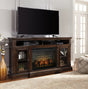 Furniture City Houma - Ashley Furniture - Roddinton 72" TV Stand with Electric Fireplace - 72" TV Stand with Electric Fireplace / Dark Brown - W701W8