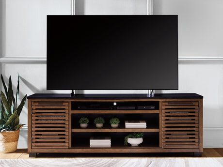 Furniture City Houma - Ashley Furniture - Kallari 84" TV Stand - 84" / Warm Brown/Black - W737-78