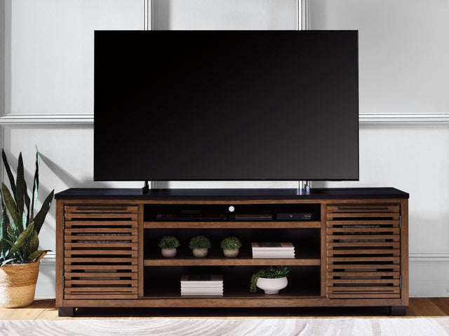 Furniture City Houma - Ashley Furniture - Kallari 84" TV Stand - 84" / Warm Brown/Black - W737-78