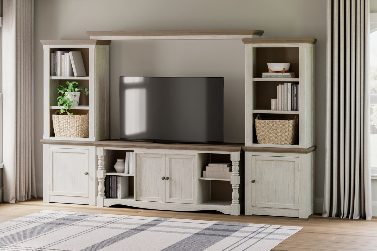 Furniture City Houma - Ashley Furniture - Havalance 4-Piece Entertainment Center - 4-Piece Entertainment Center / Two-tone - W814W1