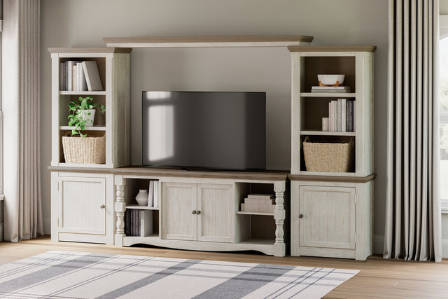Furniture City Houma - Ashley Furniture - Havalance 4-Piece Entertainment Center - 4-Piece Entertainment Center / Two-tone - W814W1