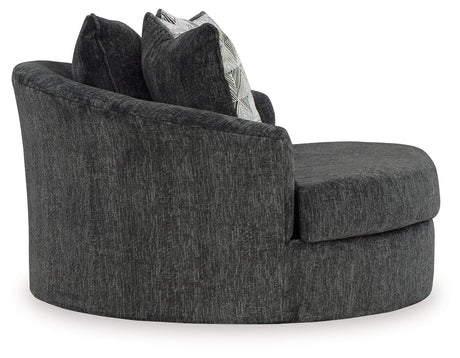 Biddeford - Oversized Swivel Accent Chair - Shadow