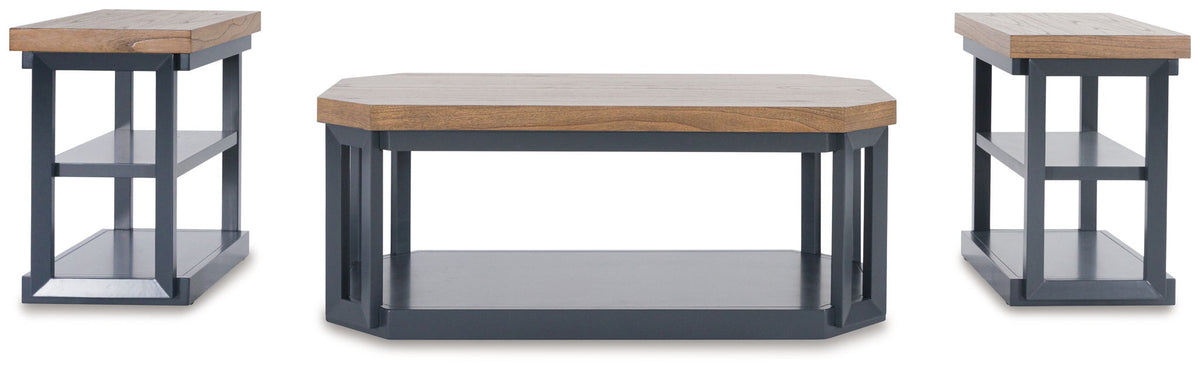 Landocken - Occasional Table Set (Set of 3) - Brown / Blue