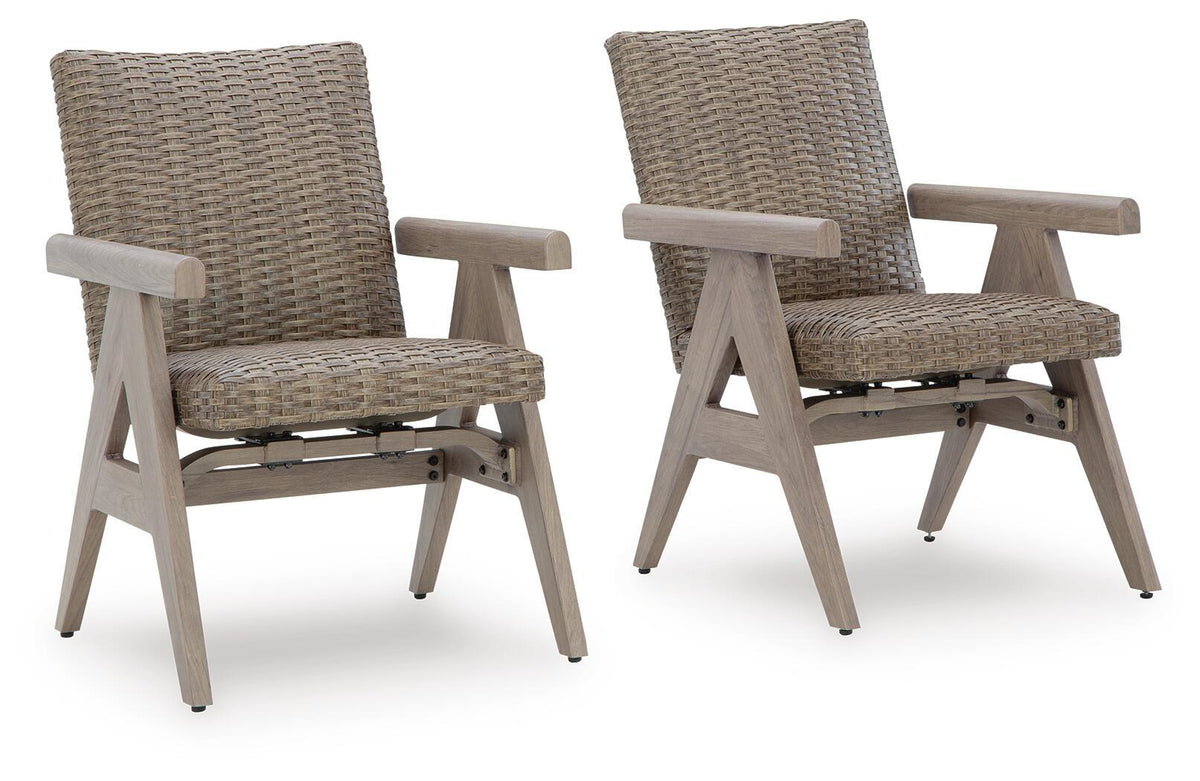 Cliff Trails - Rocking Arm Chair (Set of 2) - Beige